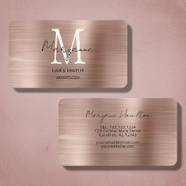 Roze Goud Monogram Elegant Modern Visitekaartje