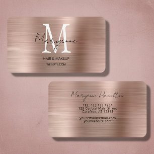 Roze Goud Monogram Elegant Modern Visitekaartje