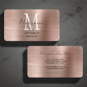 Roze Goud Monogram Elegant Modern Visitekaartje