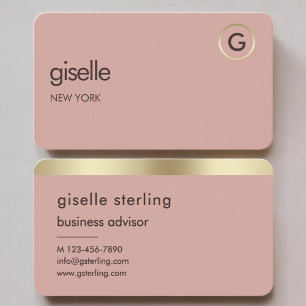 Roze Goud Monogram  Visitekaartje