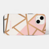 Roze Goud Mozaïek iPhone Hoesje (Achterkant horizontaal)