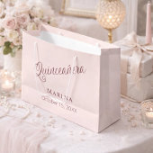 Roze goud naam script Quinceanera Groot Cadeauzakje