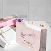 Roze goud naam script Quinceanera Groot Cadeauzakje