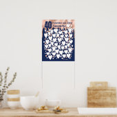 Roze Goud Navy 40e Verjaardagscadeau - 40 Redenen Poster (Keuken)