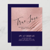 Roze Goud Navy Blauwe Glitters Glans Look BRUILOFT (Voorkant / Achterkant)