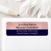 Roze Goud Navy Blauwe Glitters Glans Look BRUILOFT Etiket (Insitu)