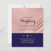 Roze Goud Navy Blauwe Glitters Glanzende Uitvoerin (Voorkant)