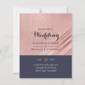 Roze Goud Navy Blauwe Glitters Glanzende Uitvoerin (Voorkant)