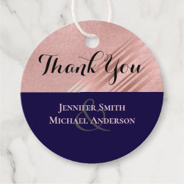 Roze Goud Navy Blauwe Glitters Glanzende Uitvoerin Bedankjes Labels