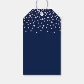 Roze Goud & Navy Blauwe Moderne Afstudeerfeest Cadeaulabel (Achterkant)