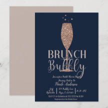 Roze Goud Navy Champagne Bruisende Bruiloft Brunch