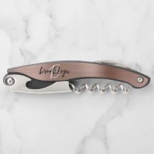 Roze Goud Nep Geborsteld Metaal Monogram Schrift
