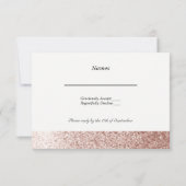 Roze Goud Nep Glitter RSVP Kaartje (Achterkant)