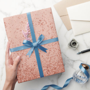 Roze Goud Nep Glitters  Cadeaupapier