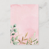 Roze Goud Oerwoud Safari Dieren Luier Raffle Informatiekaartje (Achterkant)