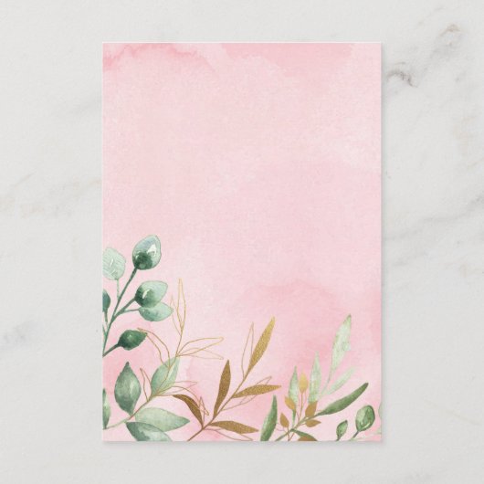 Roze Goud Oerwoud Safari Dieren Luier Raffle Informatiekaartje (Achterkant)