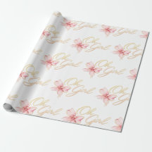 Roze & Goud “Oh Girl” Gouden Typografie Baby Showe