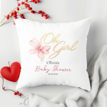 Roze & Goud “Oh Girl” Gouden Typografie Baby Showe