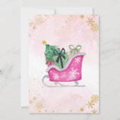 Roze Goud Oh Wat Leuk Kerstmis 1e Verjaardag Kaart (Achterkant)