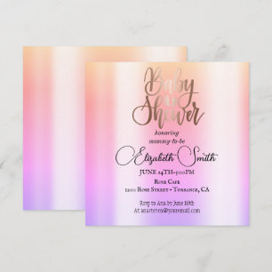 Roze goud ombre baby shower uitnodiging