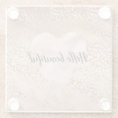 Roze Goud Ombre Leopard Print Onderzetter Glazen Onderzetter (Achterkant)