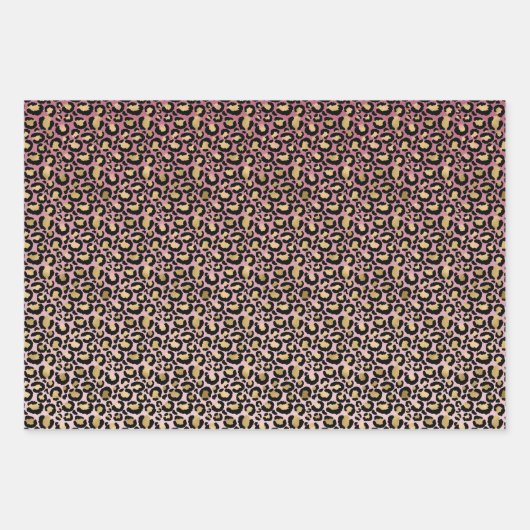 Roze Goud Ombre Luipaard Prints Inpakpapier Vel (Voorkant)