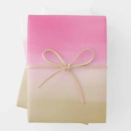 Roze Goud Ombre Waterverf Inpakpapier Vel (In situ)