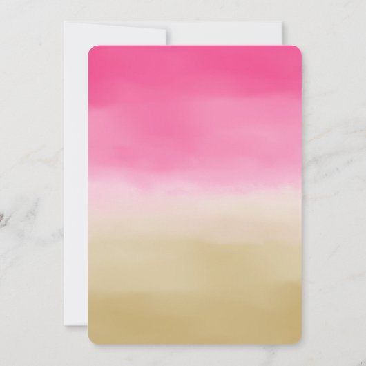 Roze Goud Ombre Waterverf Kaart (Achterkant)