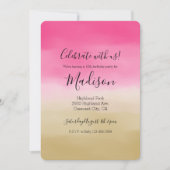 Roze Goud Ombre Waterverf Kaart (Voorkant)