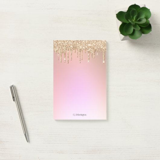 Roze goud op maat post-it® notes (Kantoor)