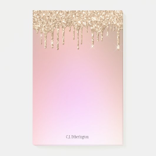 Roze goud op maat post-it® notes (Voorkant)