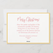 Roze Goud  Ornamenten Foto Kerst Kaart (Achterkant)