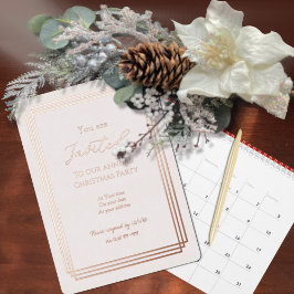 Roze Goud Over Blush Holiday Folie Uitnodigingskaa Feestdagenkaart