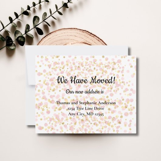 Roze Goud Overlay Verhuisberichtkaart
