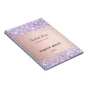 Roze goud paarse glitters naam handtekening bedrij notitieboek (Rechterzijde)