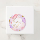 Roze Goud Paarse Vlinder Baby shower Bedankjes Labels (In situ)