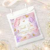 Roze Goud Paarse Vlinder Baby shower Bedankzakje (Geknipt)