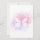 Roze Goud Paarse Vlinder Baby shower Kaart (Achterkant)