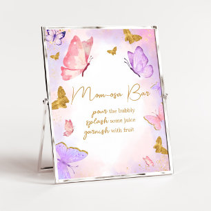Roze Goud Paarse Vlinder Baby shower Moeder Osa Ba Poster