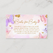 Roze Goud Paarse Vlinder Boeken voor Baby Informatiekaartje (Voorkant)