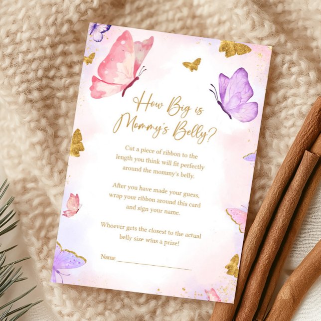 Roze Goud Paarse Vlinder Shower Hoe Groot Spel (Butterfly Baby Shower Game)