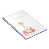 Roze Goud Parisiaanse Chic Monogram Notitieboek (Rechterzijde)