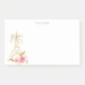 Roze Goud Parisiaanse Chic Monogram Post-it® Notes (Voorkant)