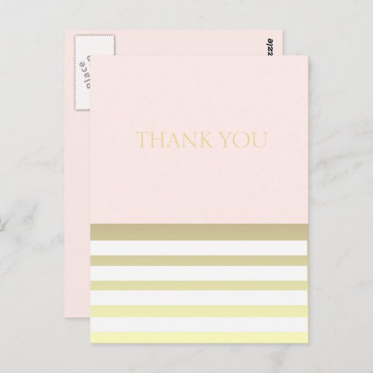 Roze & Goud Persoonlijk voor Zaken Dank u Briefkaart (Voorkant / Achterkant)