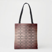 Roze Goud | Persoonlijke All Over Print Strepen Tote Bag (Voorkant)