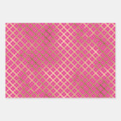 Roze Goud Plaid Modern Feestelijk Inpakpapier Vel (Voorkant 3)