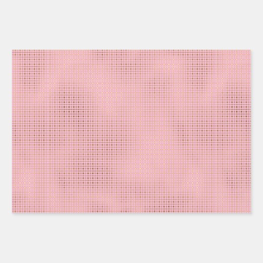 Roze Goud Plaid Modern Feestelijk Inpakpapier Vel (Voorkant 2)