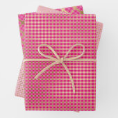 Roze Goud Plaid Modern Feestelijk Inpakpapier Vel (In situ)