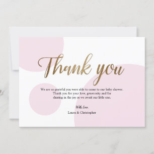 Roze Goud Polkadot Baby shower Dank u Kaart
