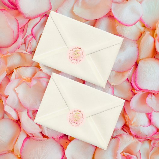 Roze & Goud Pony -Dank u Stickers